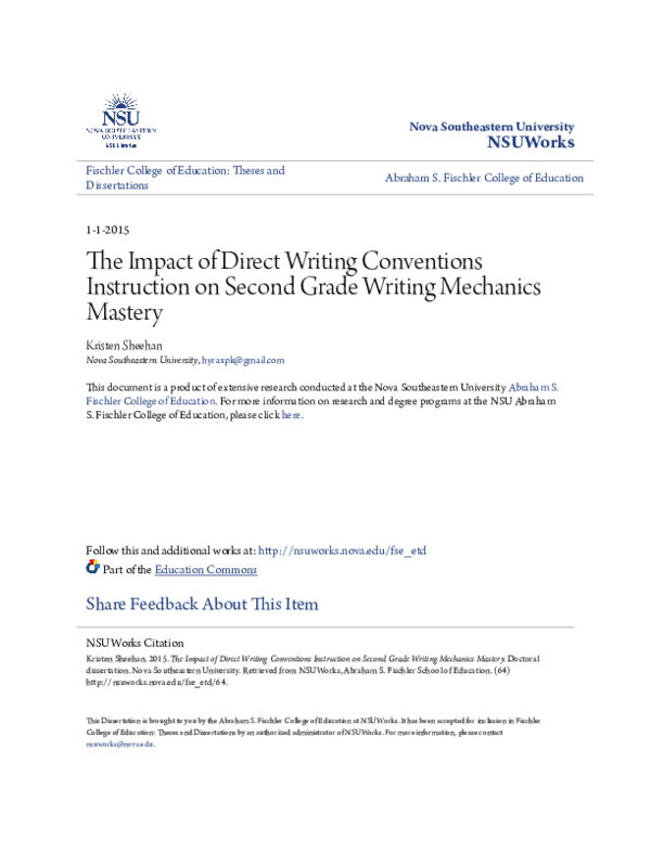 (PDF) The Impact of Direct Writing Conventions Instruction on Second ...