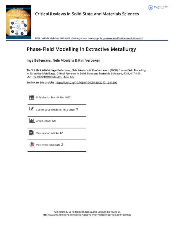(PDF) Phase-Field Modelling in Extractive Metallurgy