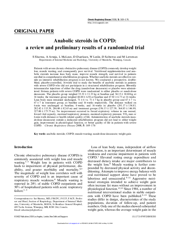(PDF) ORIGINAL PAPER Anabolic steroids in COPD: a review and ...