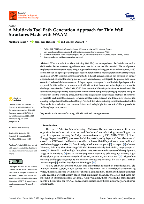 (PDF) A Multiaxis Tool Path Generation Approach for Thin Wall ...