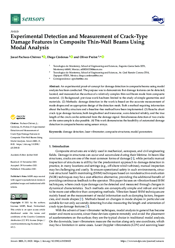 (PDF) Experimental Detection and Measurement of Crack-Type Damage ...