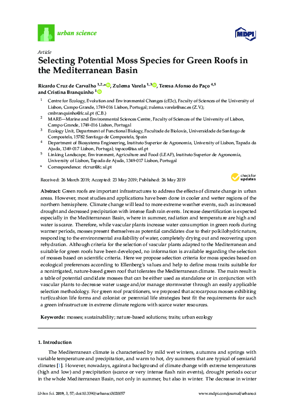 (PDF) Selecting Potential Moss Species for Green Roofs in the ...