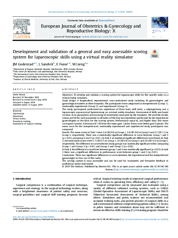(PDF) Development and validation of a general and easy assessable ...