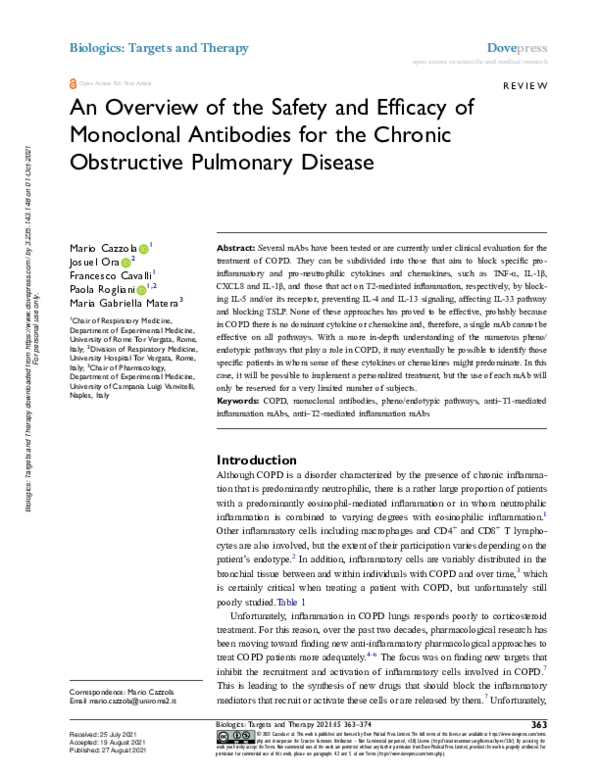 (PDF) An Overview of the Safety and Efficacy of Monoclonal Antibodies ...