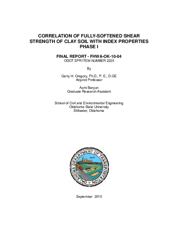 (PDF) Correlation of Fully-Softened Shear Strength of Clay Soil with ...