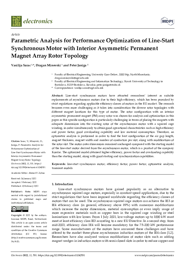 (PDF) Parametric Analysis for Performance Optimization of Line-Start ...