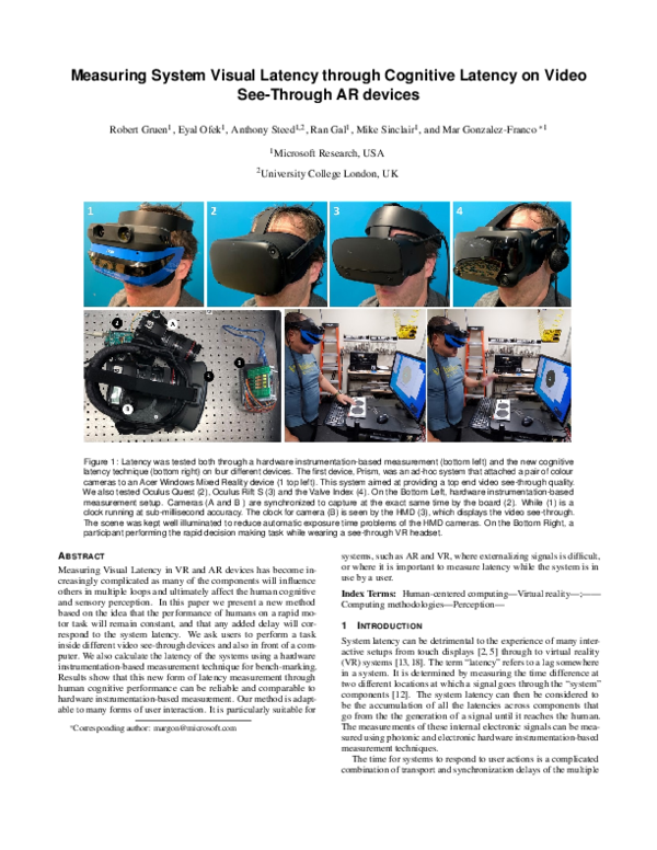 (PDF) Measuring System Visual Latency through Cognitive Latency on ...
