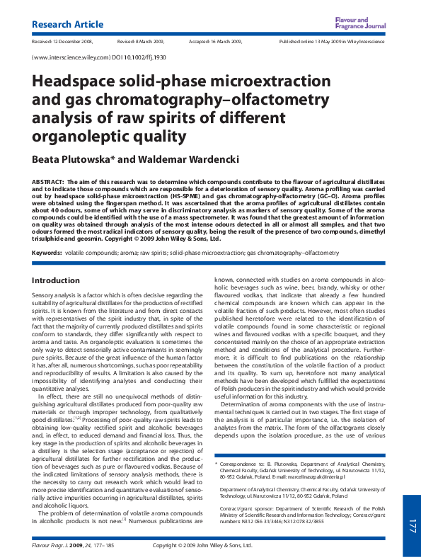 (PDF) Headspace solid-phase microextraction and gas chromatography ...