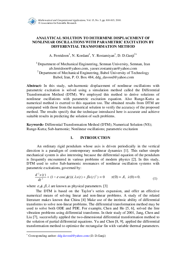 (PDF) Analytical Solution to Determine Displacement of Nonlinear ...