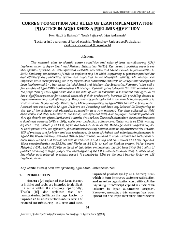 (PDF) Current Condition and Rules of Lean Implementation Practice in ...