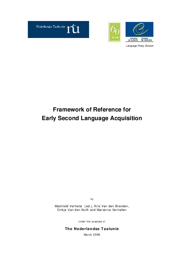 (PDF) Framework of Reference for Early Second Language Acquisition