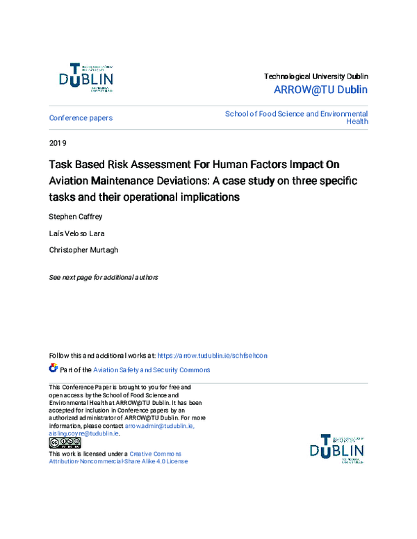 (PDF) Task based risk Assessment for Human Factors Impact on Aviation ...