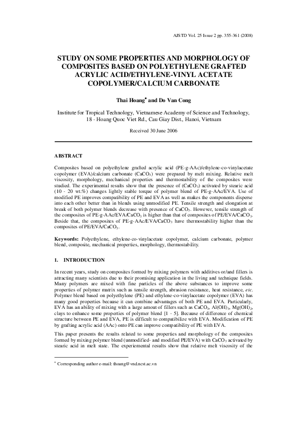 (PDF) Study on Some Properties and Morphology of Composites Based on ...