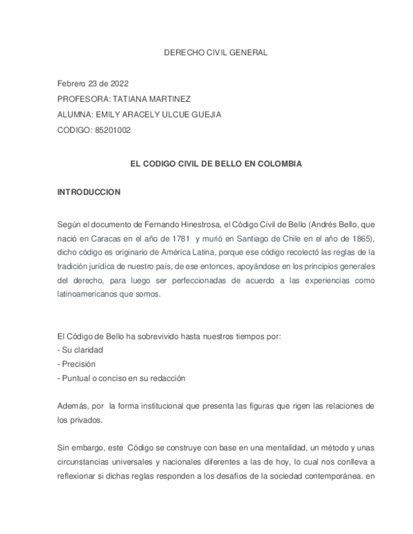 (PDF) El Codigo Civil de Andres Bello