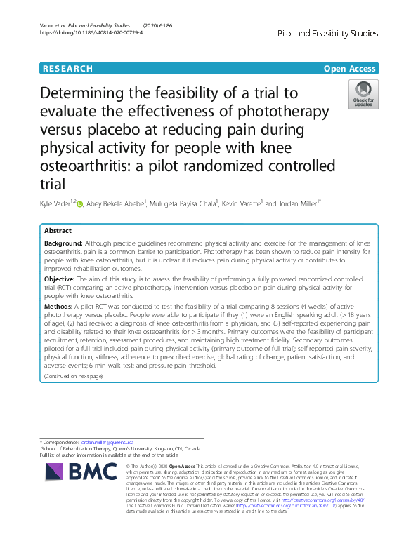 (PDF) Determining the feasibility of a trial to evaluate the ...