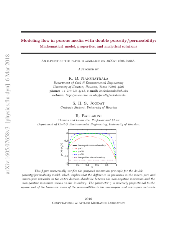 (PDF) Modeling Flow in Porous Media With Double Porosity/Permeability ...