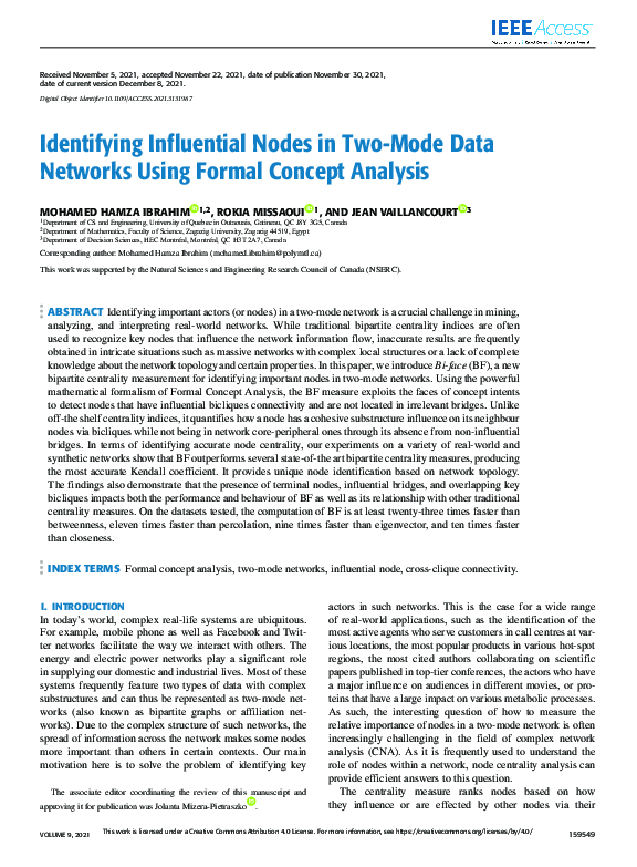 (PDF) Identifying Influential Nodes in Two-Mode Data Networks Using ...
