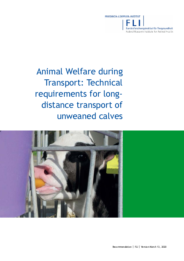 (PDF) Animal Welfare during Transport: Technical requirements for ...