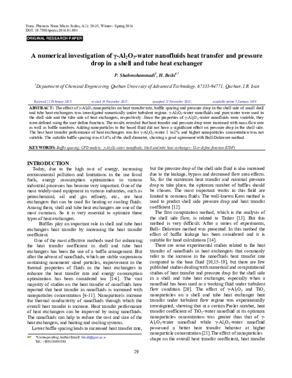 (PDF) A numerical investigation of γ-Al 2 O 3-water nanofluids heat ...