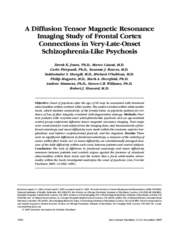 (PDF) A diffusion tensor magnetic resonance imaging study of brain ...