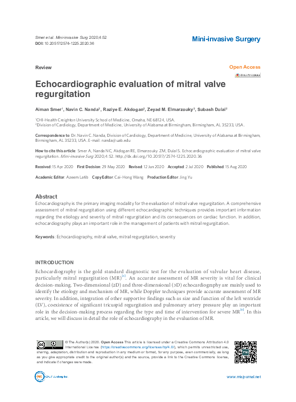 (PDF) Echocardiographic evaluation of mitral valve prolapse