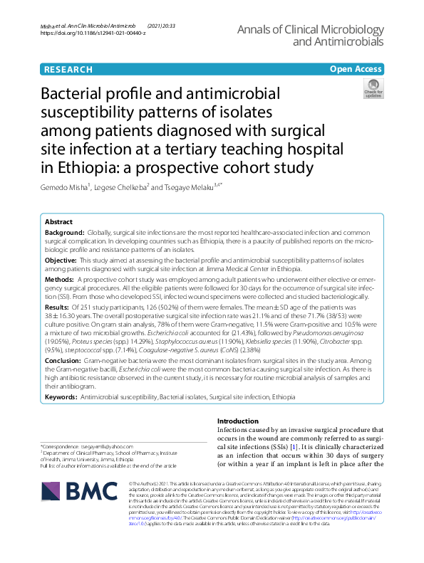 (PDF) Bacterial profile and antimicrobial susceptibility patterns of ...