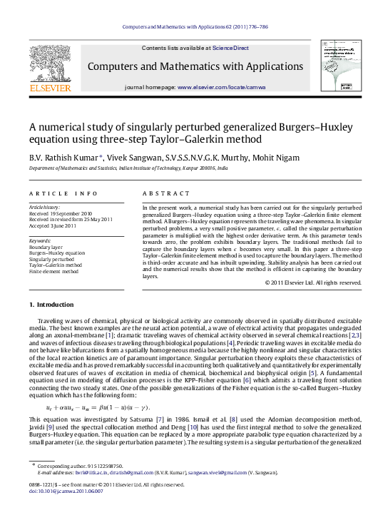 (PDF) A numerical study of singularly perturbed generalized Burgers ...