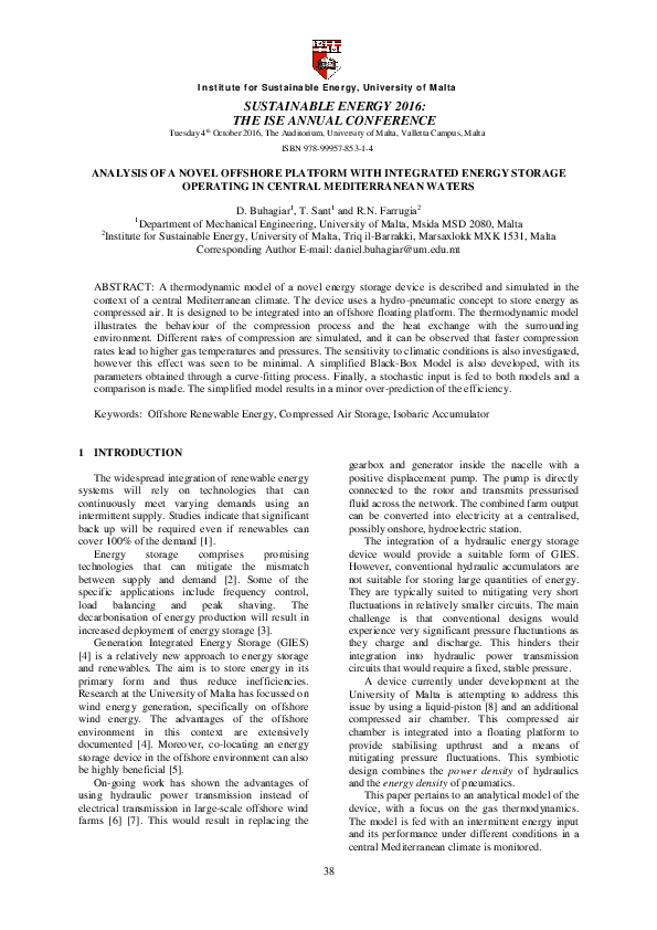 (PDF) Analysis of a novel offshore platform with integrated energy ...