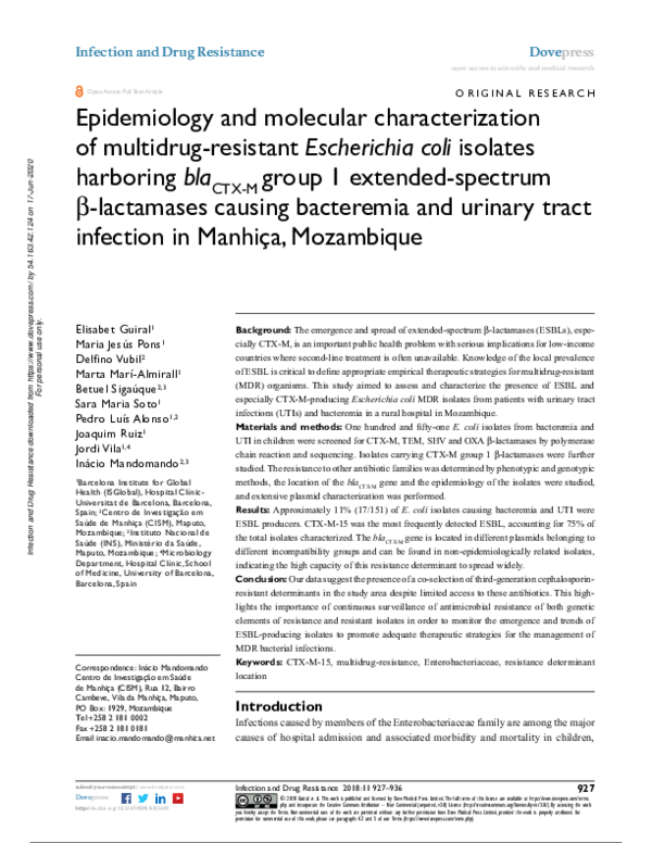 (PDF) Epidemiology and molecular characterization of multidrug ...
