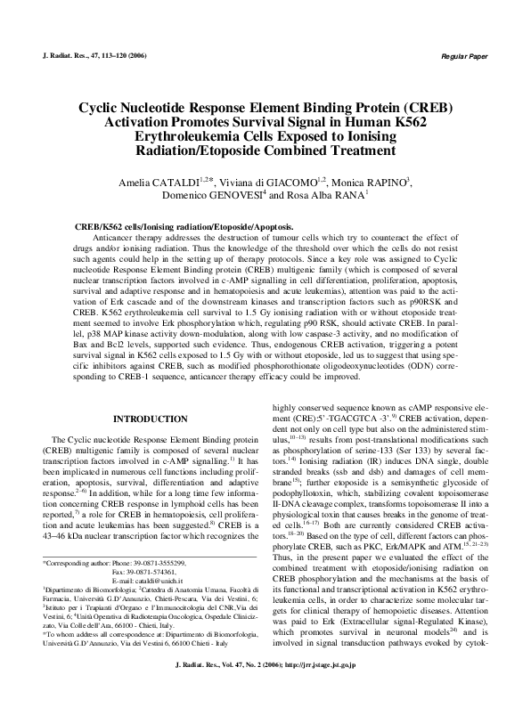 (PDF) Cyclic nucleotide response element binding protein (CREB ...