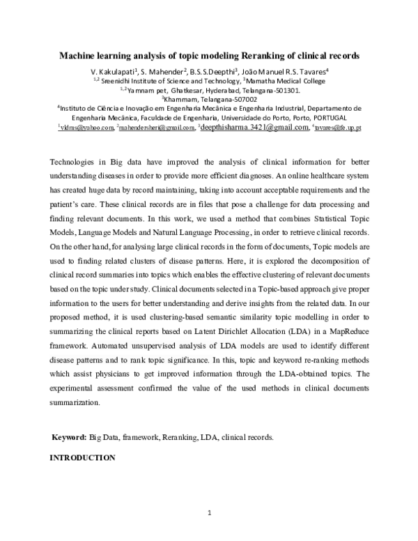 (PDF) Machine learning analysis of topic modeling re-ranking of ...