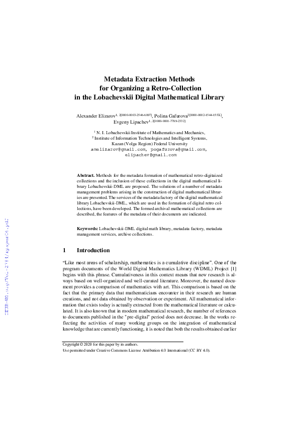 (PDF) Metadata Extraction Methods for Organizing a Retro-Collection in ...
