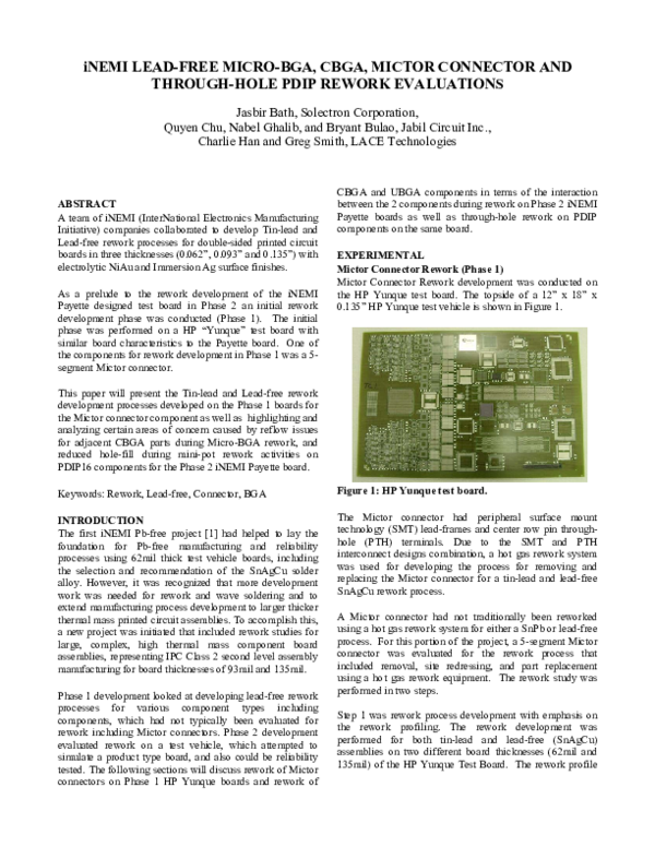 (PDF) Through-Hole Pdip Rework Evaluations