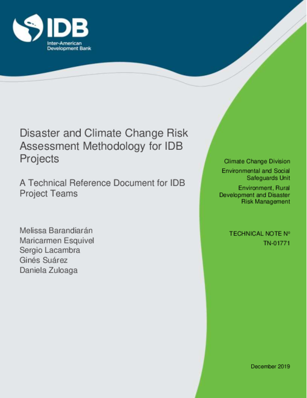 (PDF) Disaster and Climate Change Risk Assessment Methodology for IDB ...