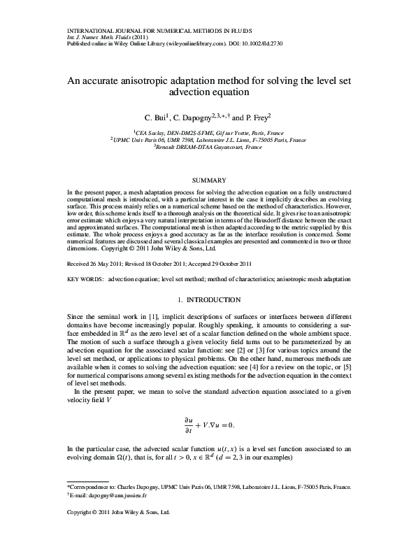 (PDF) An accurate anisotropic adaptation method for solving the level ...