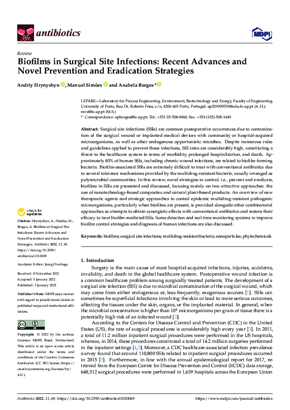 (PDF) Biofilms in Surgical Site Infections: Recent Advances and Novel ...