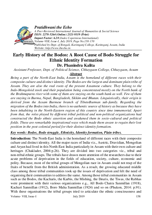 (PDF) Early History of the Bodos: A Root Cause of Bodo Struggle for ...