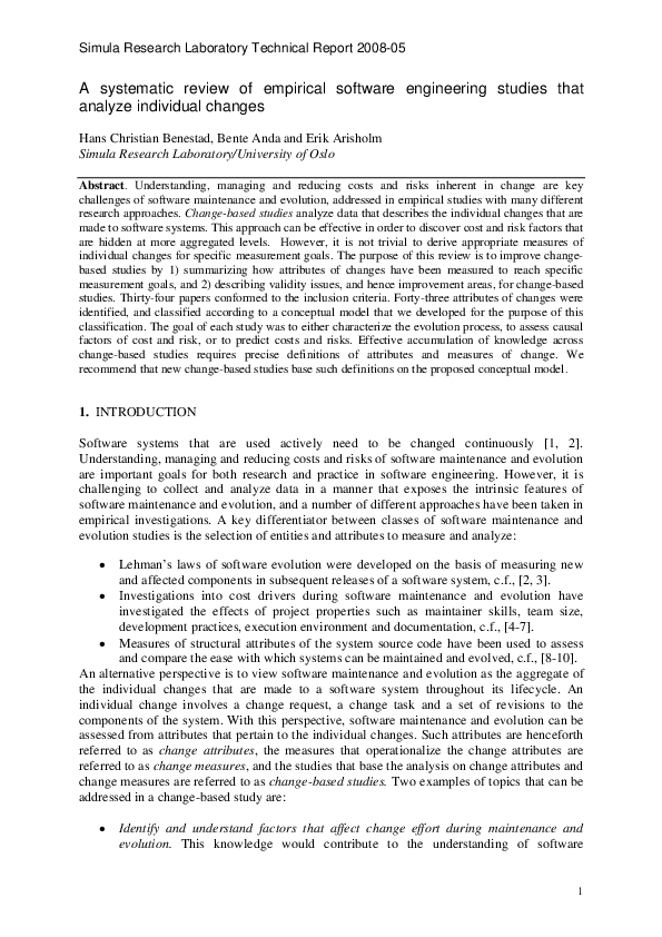 (PDF) A Systematic Review of Empirical Software Engineering Studies ...