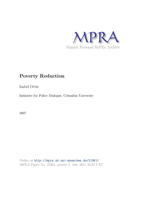 (PDF) Poverty Reduction and Development Governance
