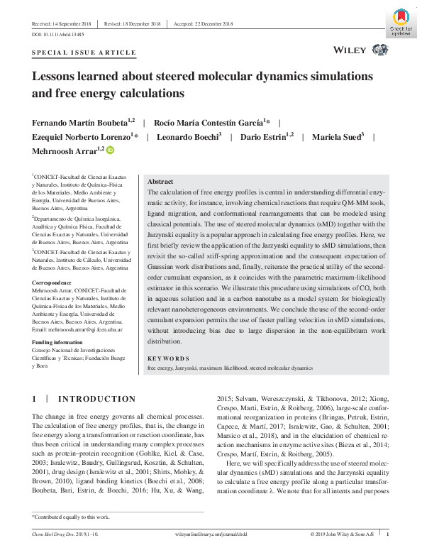 (PDF) Lessons learned about steered molecular dynamics simulations and ...