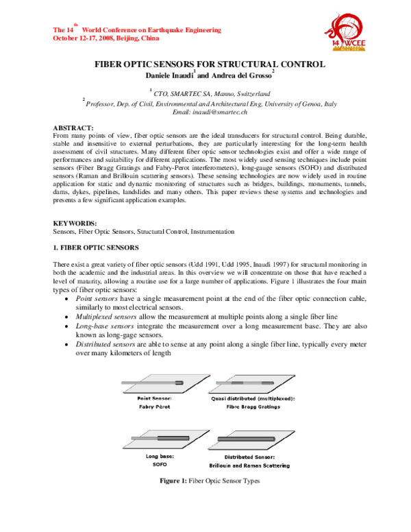 (PDF) Fiber Optic Sensors for Structural Control