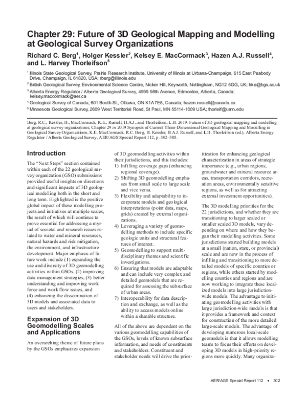 (PDF) Future of 3D Geological Mapping and Modelling at Geological ...