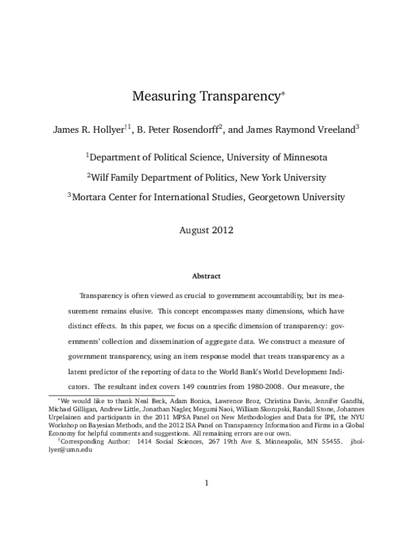 (PDF) Measuring Transparency
