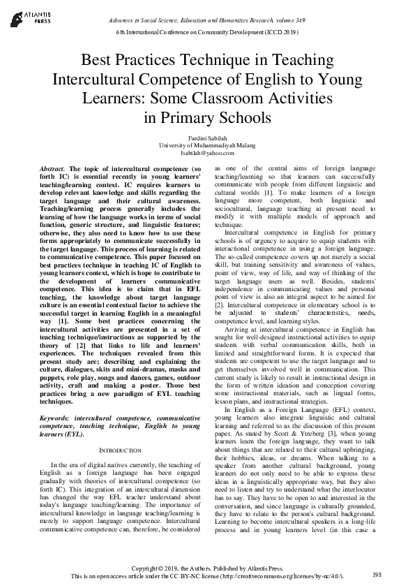 (PDF) Best Practices Technique in Teaching Intercultural Competence of ...