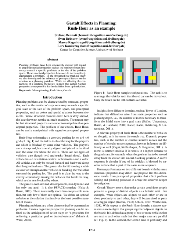  PDF Gestalt Effects In Planning Rush Hour As An Example Lars 