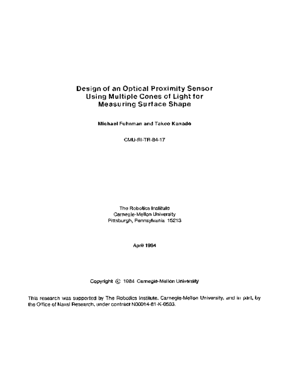 (PDF) Design of an Optical Proximity Sensor Using Multiple Cones of ...
