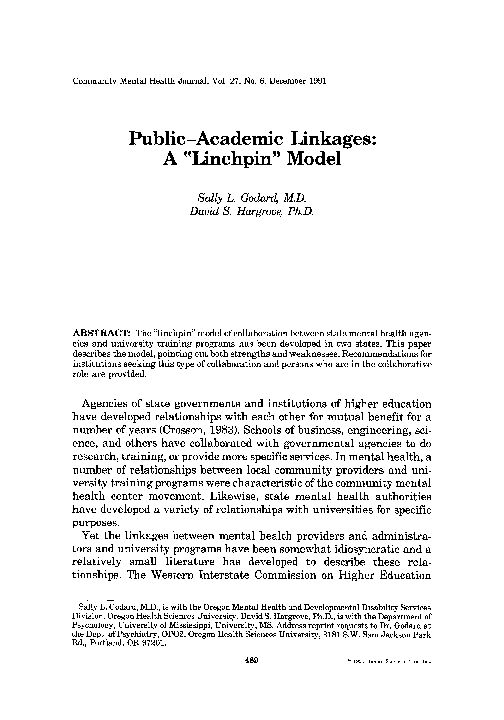 (PDF) Public-academic linkages: A ?linchpin? model