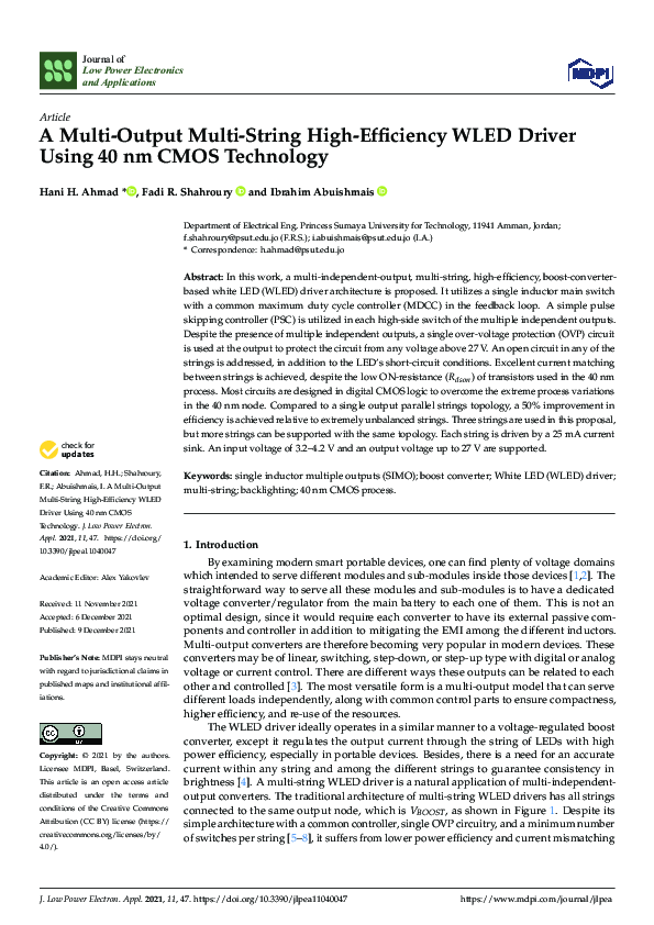 (PDF) A Multi-Output Multi-String High-Efficiency WLED Driver Using 40 ...