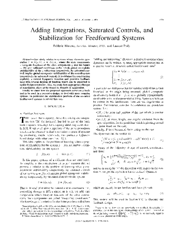 (PDF) Adding integrations, saturated controls, and stabilization for ...