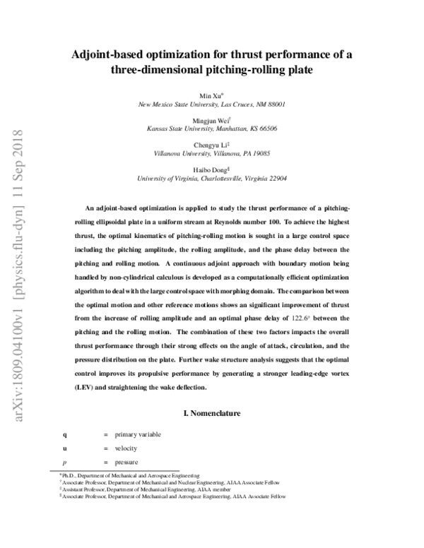 (PDF) Adjoint-Based Optimization for Thrust Performance of Three ...